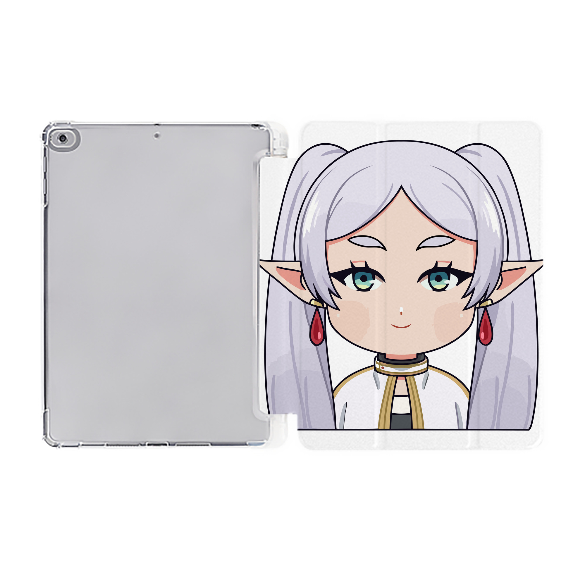（画像用） 葬送のフリーレン Frieren IPad ケース ペン収納付き 三つ折りスタンド PUレザー×シリコン 対応機種9.5/10.5/10.9インチ